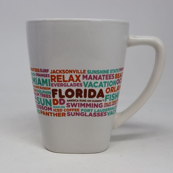 2016 Dunkin Donuts DD Florida State America Runs On Dunkin White Mug - Picture 1 of 4